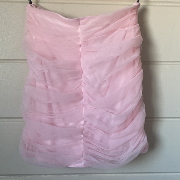 Pink Tulle Co Ord Ruched Mini Skirt Size 8 - Picture 5 of 8